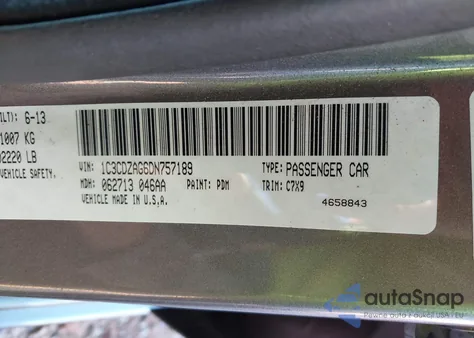 2013 Dodge Avenger Se V6 from USA, damaged, VIN 1C3CDZAG6DN757189